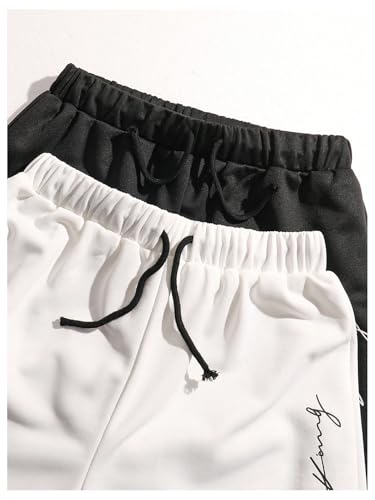 Boy's 2 Pack Baggy Graphic Sweat Shorts Letter Print Designer Casual Track Shorts4