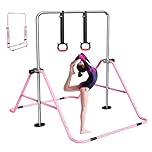 FBSPORT Gymnastics Bar,Gymnastics Equipment, Folding Horizontal Bar for Kids Home Training, Expandable Gymnastics Training Bar Junior with Adjustable Height for Girls Boys