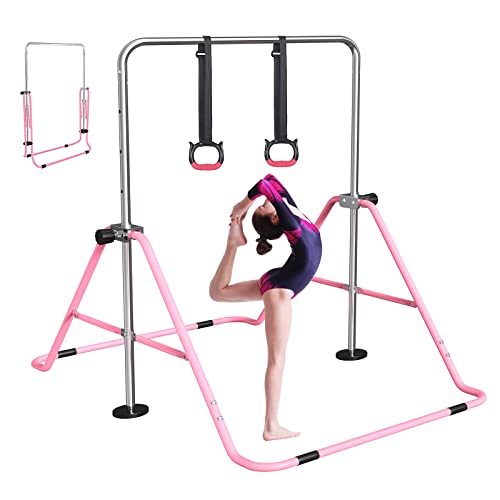 FBSPORT Gymnastikstange Kinder mit Verstellbarer Höhen und Turnen, Faltbarer Gymnastics Bars Turnreck Reckstange Outdoor Indoor, Erweiterbare Junior-Heimausrüstung Stangen für Kinderheimtraining