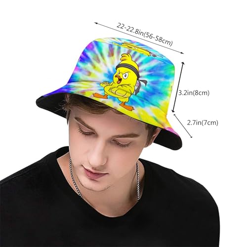 Image of Funny Duck Bucket Hat Fisherman Hat Beach Travel Sun Hat Outdoor Cap for Unisex Men Women