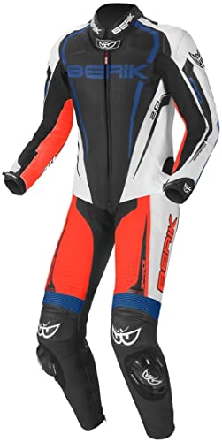 Berik Race-X Tuta intera in pelle, nero/bianco/rosso/blu, 50