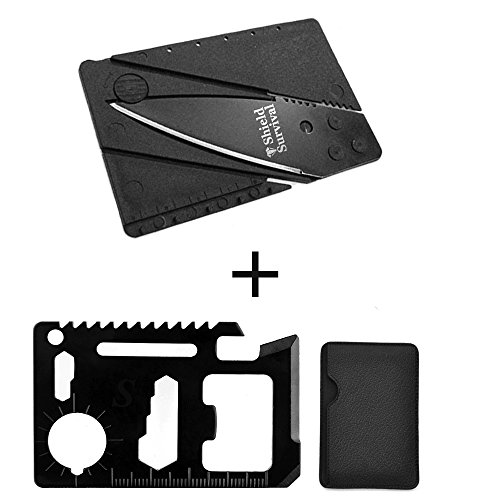 ShieldSurvival 11 Function Black Tungsten Steel Credit Card Size
