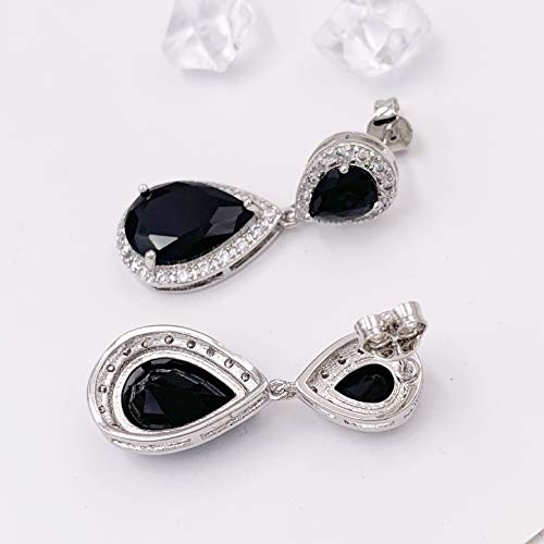 Image of SELOVO Bridal Teardrop Drop Earrings Pierced /Clip Earrings Cubic Zirconia Silver Tone