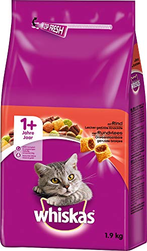 Whiskas 1+ Katzenfutter Rind (1 x 1.9 kg)
