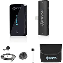 BOYA BY-XM6 S3 Wireless Lavalier Microphone for iPhone iPad, Plug Play Lapel Lav Mic for Video Recording YouTube Facebook Live Stream Podcast Interview Vlog