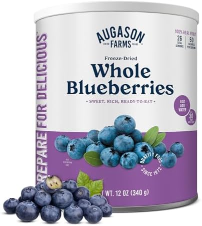 Augason Farms Freeze Dried Whole Blueberries 12 oz No. 10 Can