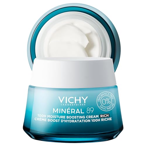 VICHY Mineral 89 Cream, 100H Rich Moisture Boosting Cream | Hydrating Face Moisturizer with Hyaluronic Acid & Niacinamide | Daily Face Cream | Available in 2 Formulas | Suitable for All Skin Types