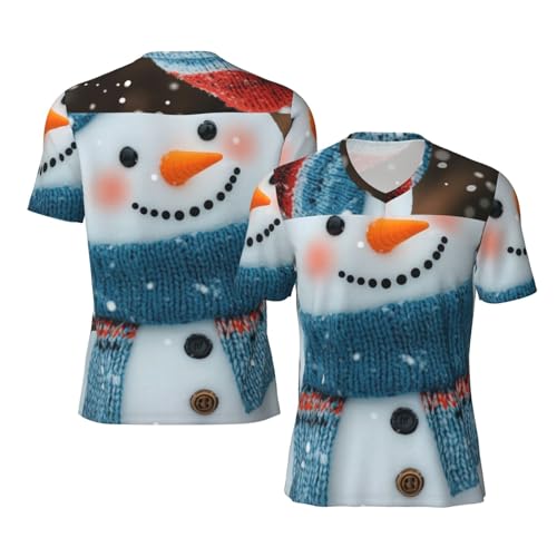 Stylish Athletic Sports Jersey Funny-Winter-Snowman Men's Rugby Jersey X-Large Black