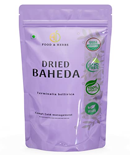 Image of A D Food & Herbs Organic Dried Baheda /Vibhitak /Terminalia Bellirica /Beleric Myrobalan Herbal Ayurveda (- 20 Gms)