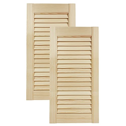 Lamellentüren Holz 2er Pack 294x606 mm | Holztür aus massiver Kiefer mit fühlbarer Struktur | Möbelfronten für kreative Renovierung | Lamellentür für Schrank oder Garderobe | Natur Lamellentüren Holz 2er Pack 294x606 mm | Holztür aus massiver Kiefer mit fühlbarer Struktur | Möbelfronten für kreative Renovierung | Lamellentür für Schrank oder Garderobe | Natur