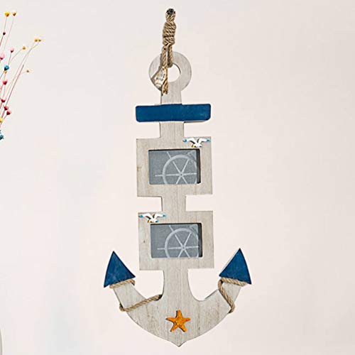 Lioobo Wooden Anchor Picture Frame Beach Photo Frames Sculptural For Birthday Wedding Nautical Themed Wall Hanging Decoration (Styling Anchor) #TOP4