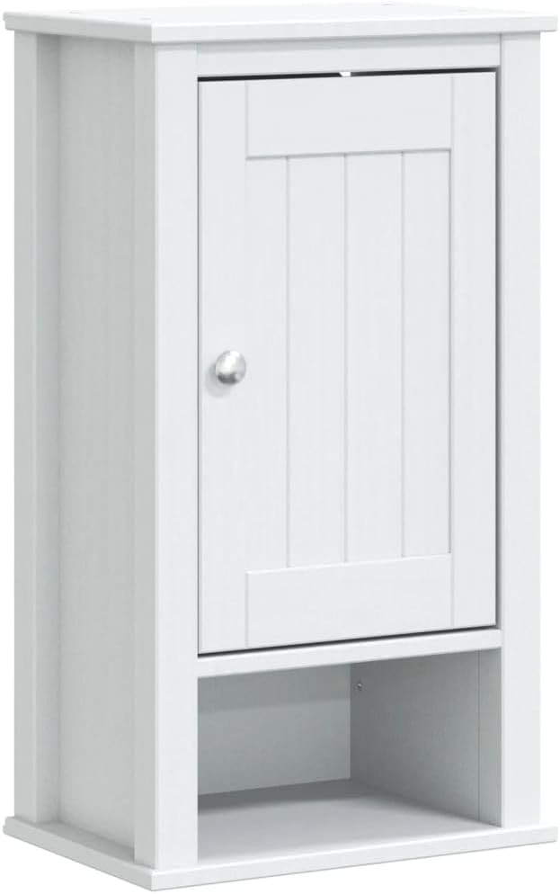 3-Piece Bathroom Furniture Set, White Solid Pine Wood, Wall-Mounted Vanity with Sink Cabinet, Mirror, and Wall Cabinet, Modern Storage Solution for Master Bathroom