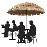 ☂Paraguas de paja de imitación: cuerda de PP ecológica, diseño de paja realista, tela base impermeable para protección solar, 2 capas de protección solar, excelente efecto de protección solar