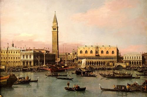 Tableau Vue de la Piazzetta Venise Canaletto pour créer un salon lumineux et élégant