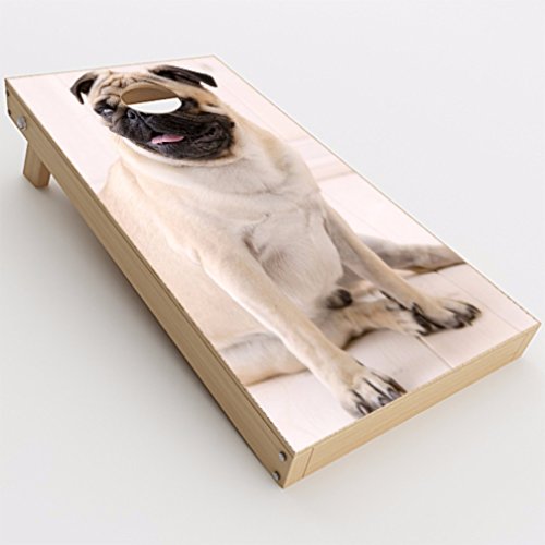 itsaskin Skin Decal Vinyl Wrap for Cornhole Game Board Bag Toss (2xpcs.) / Pug Mug, Cute Pug