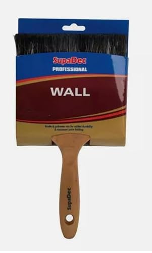 Ara Choice Wooden Supadec Professional Paint Wall Brush Decorator Paste Diy Decorating Paste Bristle With Stainless Steel Ferrule Multi-Purpose Paint Brush Ceiling, Walls, Furniture, Wood & Metal (6"/150Mm)