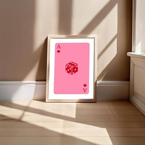 Image of BLINKART Playing Card Aesthetic Modern Art Walls With Frame | Natural Wood Texture | Living Room Bedroom Office Wall Decoration | Poster Home Decor Frames Wall Bedroom | 12x8 Inches (D231)