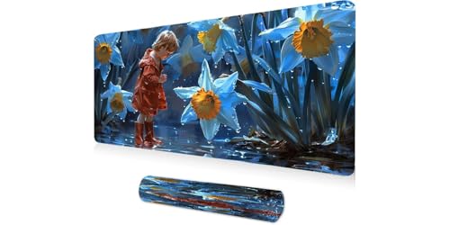 Grand tapis souris forêt de rêve pour décorer un bureau gamer