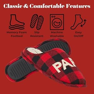 Dearfoams Men's Christmas Gifts for Dad Father Grandpa Matching Family Pajama Papa Bear Slipper Dearfoams Mens Christmas Gifts for Dad Father Grandpa Matching Family Pajama Papa Bear Slipper