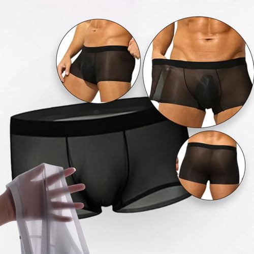 Niksy Underwear, Niksy Mens Ultra-Thin Ice Silk Transparent Boxer Briefs, Men’s Sheer Breathable Underwear2