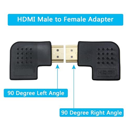 Adaptador HDMI ángulo recto macho a hembra 90° miniatura 3