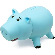 PHOCAS Piggy Bank Cute Blue Pig Money Box Plastic Saving Coin Box Money Bank for Kids Christmas Birthday Gift with Gift