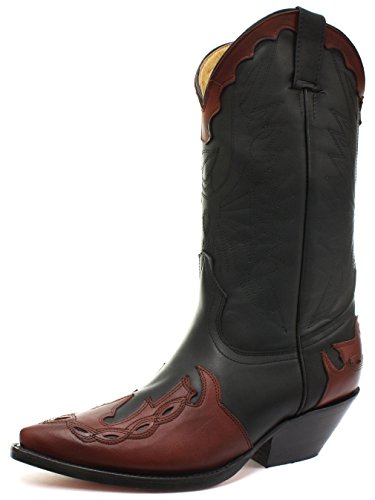 Grinders Arizona Black/Burgundy Mens Cowboy Boots