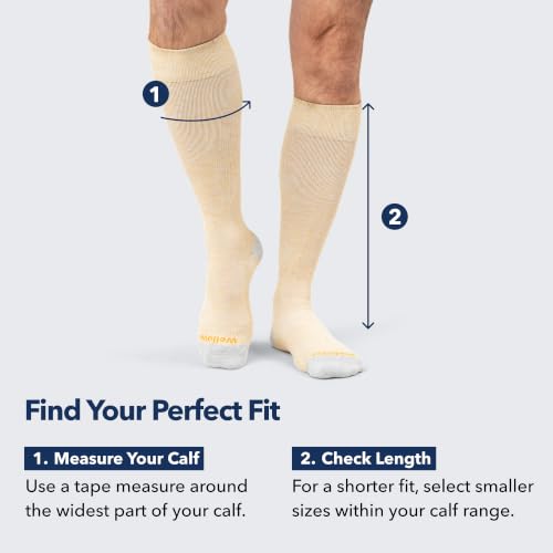 Image of Wellow Knee High Compression Socks for Men & Women - Made with Viscose from Bamboo, Swelling & Pregnancy Support