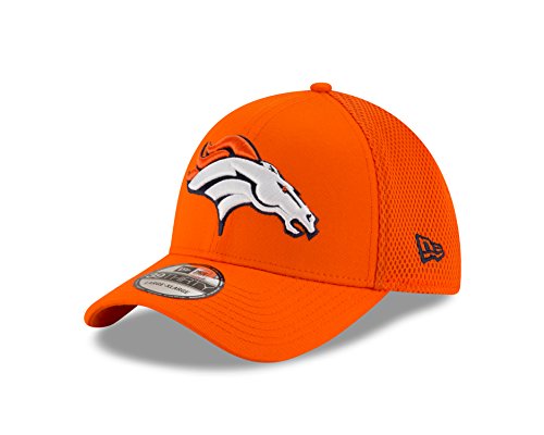 New Era NFL Denver Broncos Mega Team 39THIRTY Stretch Fit Cap, Medium/Large, Orange
