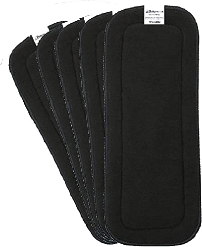 Image of Babymoon Washable Baby Diaper Premium Cloth Diaper (Without Insert) (Pack of 5) & 5 Layers Bamboo Charcoal Inserts Liners Natures Cloth Diaper Liner (Set of 5)