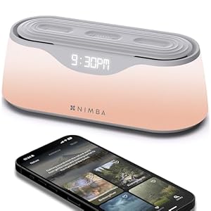 Nimba OFLO White Noise Sound Machine for Sleep, Sunrise Alarm Clock with Wake Up Light, Designed for Adults Setting Personal Self-Care Routine with Soothing Sounds and Ambient Light