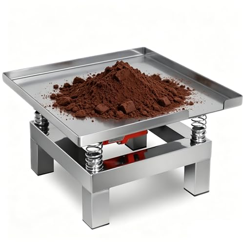 Plataforma Vibratoria de Acero Inoxidable, Mesa Vibradora para Hormigón, Capacidad de Carga 10 kg / 20 kg, para Fabricación de Chocolate, Frecuencia de Vibración 3000-3600 veces/min, Amplitud 1-3 mm, 35×35×22 cm miniatura 1