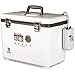 Engel 19qt Live Bait Cooler Box with 2nd Gen 2-Speed Aerator Pump - Portable Fishing Station & Minnow Bucket for Shrimp & Other Live Fish with Aerator - ENGLBC19-N-G in White