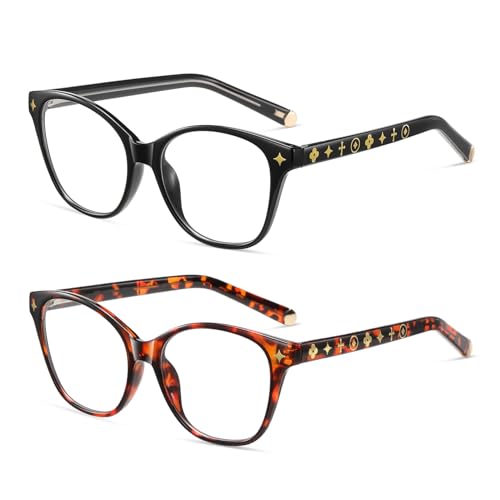 Kafirlo Cat Eye Reading Glasses for Women Men CatEye Anti ...