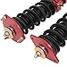 ANGLEWIDE Adjustable Height Coilovers Struts Front And Rear Fit for 2003-2006 for Infiniti G35 /2003-2009 for Nissan 350Z Coil Spring Over Shock (Set of 4) - Red
