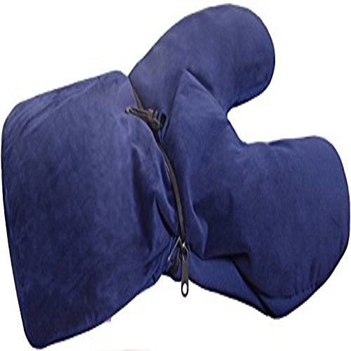 Image of VIAGGI 2 in 1 Navy Blue Microbeads U Shape Neck Pillow for Travel and Relief Neck Pain Cervical Orthopedic Pillow