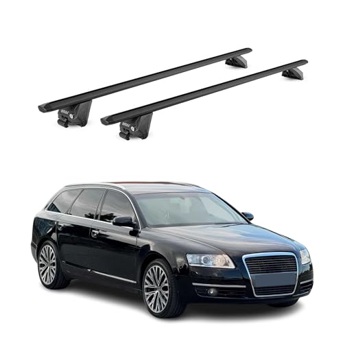 OMAC Dachträger Grundtäger kompatibel mit Audi A6 C6 Avant 2005-2011 Aluminium ABE 100kg Schwarz 2tlg Geschlossene Reling für Fahrradträger, Dachboxen, Skiträger Schwerlast-Abschließbar OMAC Dachträger Grundtäger kompatibel mit Audi A6 C6 Avant 2005-2011 Aluminium ABE 100kg Schwarz 2tlg Geschlossene Reling für Fahrradträger, Dachboxen, Skiträger Schwerlast-Abschließbar