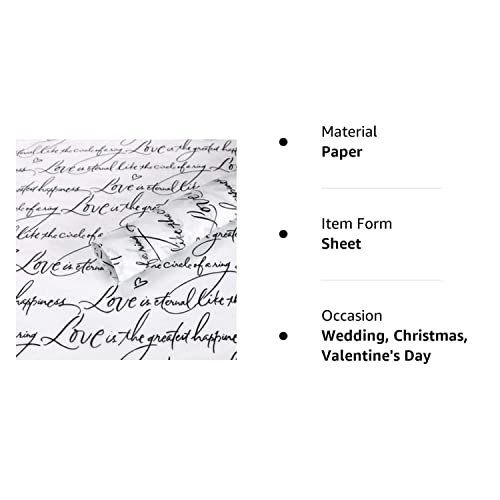 Letter Flower Gift Wrapping Tissue Paper 28Pcs Shoes Gift Clothes Packing Craft Paper Christmas Valentine's Day Wedding Bridal Shower Diy Decoration 20×28 Inch (Color 1, 20×28 Inch (28 Sheets/Bag)) #TOP7