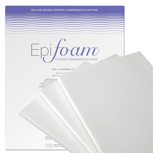 EpiFoam Silicone Coated Pads – Premium Durable Silicone Foam Dressing for Post-Surgical & Liposuction Recovery - Helps Balance Compression & Enhances Comfort - Includes 3 Sheets, 7.75 x 11.5 Inches