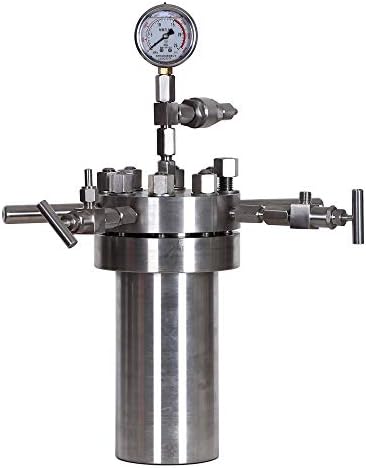 1L High Pressure Autoclave Reactor - Stainless Steel Lab Pressure Vessel for Chemical Experiments, Durable & Safe, Ideal for Research & Development in Laboratories