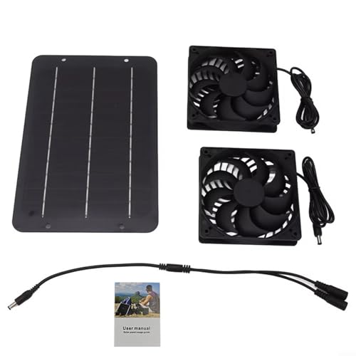 Eficiente ventilador dual de 10 W alimentado por energía solar para una mejor circulación del aire en varios entornos al aire libre
