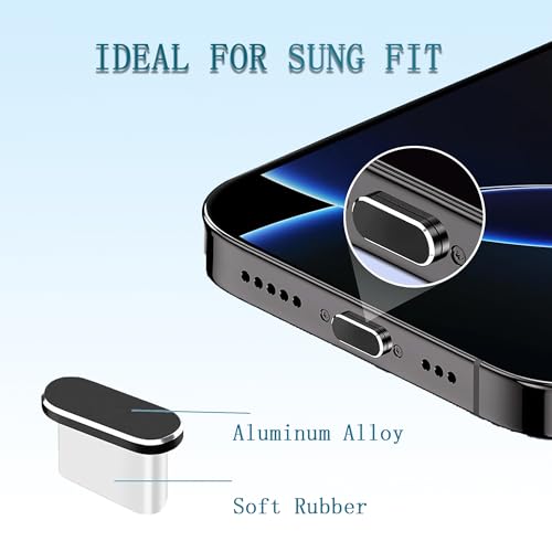 Tapones antipolvo USB C Gobelieve de alta precisión con cubiertas de altavoz para iPhone 3