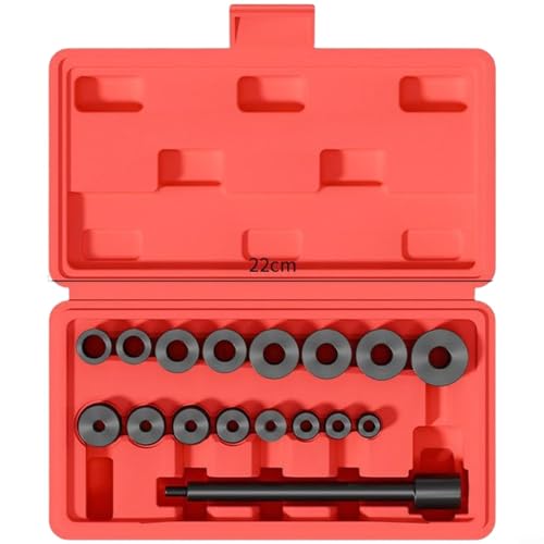 Image of EffiFish 17-Piece Clutch Alignment Tool Kit, Carbon Steel Flywheel Pilot Hole Aligner For Ford & Other Vehicles, Red Black Set