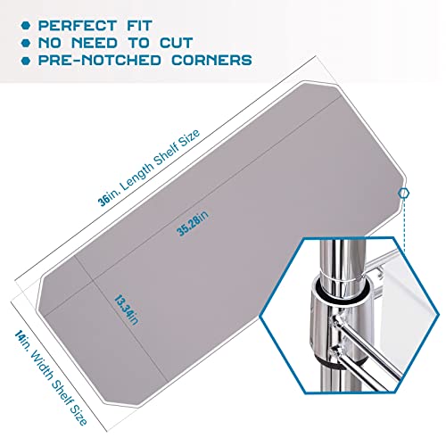 Image of BRIAN & DANY Wire Shelf Liner 14 inch X 36 inch, Heavy Duty Shelf Liners for Wire Shelving, Waterproof Protector Mats, Set of 4, Charcoal