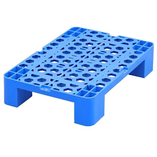 Palette plastique PEHD bleu et plateforme sol modulable 50x42 cm d'entrepôt
