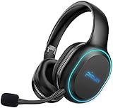 Picun P80-XH Bluetooth Gaming Headset, Dual-Driver Wireless Headphones Only for Phone, 3.5mm Cable Wired for X-Box, PS4, PS5, 30H Playtime with RGB Light, Hi-Fi Stereo Immersive Vibrating Gaming Sound