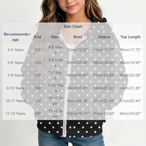 Kiavfrkp Cute Hoodies for Girls Fleece Full Zip Polka Dot Hooded Sweatshirt - image 4