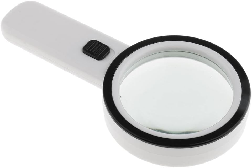 1x 10X Handheld Magnifier Reading Jewelry Loupe 12 LED + UV Magnifier