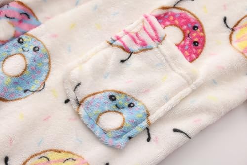 Image of Kids Hooded Bathrobe Girls Soft Plush Hooded Flannel Pajamas Sleepwear Boys Spa Robe