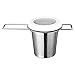 Infuser Basket for Loose Leaf Tea and Coffee, Fine Mesh Steeping Strainer with 304 Stainless Steel & Heat Resist Silicone Ring, Collapsible Handle with Dual Use for Lid & Drip Tray Fits Standard Cups
